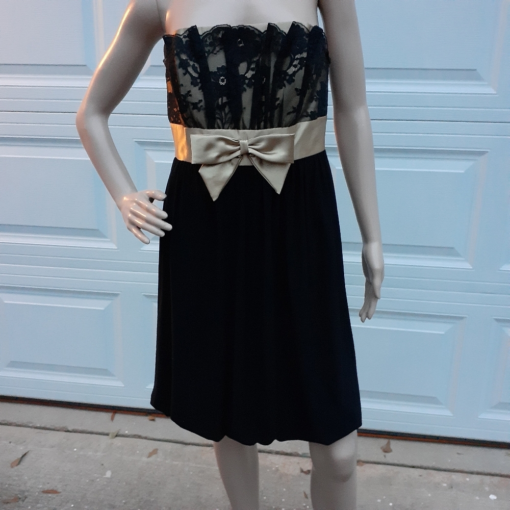 Jessica McClintock junior black/gold party dress